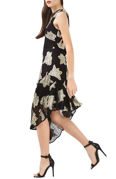 Women's Topshop Asymmetrical Hem Midi Dress