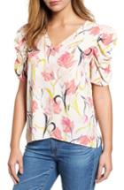 Women's Halogen Ruched Sleeve High/low Blouse - Ivory