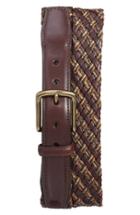 Men's Torino Belts Woven & Leather Belt - Brown