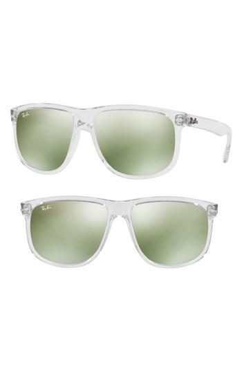 Women's Ray-ban 60mm Mirrored Sunglasses - Crystal/ Green