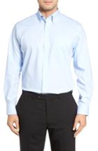 Men's Nordstrom Men's Shop Tech-smart Traditional Fit Stretch Pinrpoint Dress Shirt .5 - 32/33 - Blue