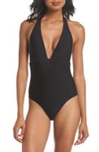 Women's J.crew Charlotte Halter One-piece Swimsuit - Black