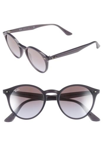 Women's Ray-ban Highstreet 51mm Round Sunglasses - Dark Grey