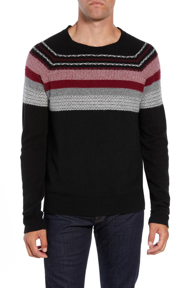 Men's Atm Anthony Thomas Melillo Fair Isle Sweater - Black