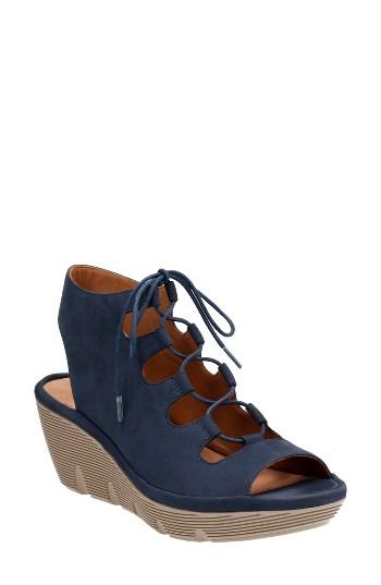Women's Clarks Clarene Grace Wedge Sandal M - Blue