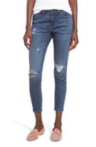 Women's Caslon Rip & Repair Ankle Skinny Jeans - Blue