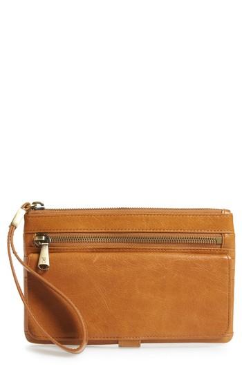 Women's Hobo Roam Leather Wristlet - Brown