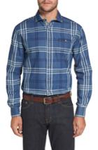 Men's Johnnie-o Breckenridge Plaid Sport Shirt - Blue
