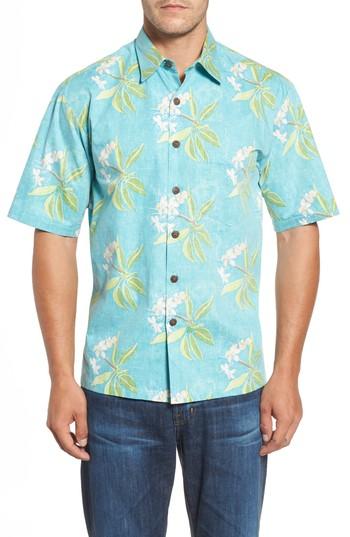 Men's Kahala Pua Classic Fit Print Sport Shirt, Size - Blue