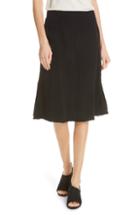 Women's Eileen Fisher Crinkled Organic Cotton Skirt, Size - Black