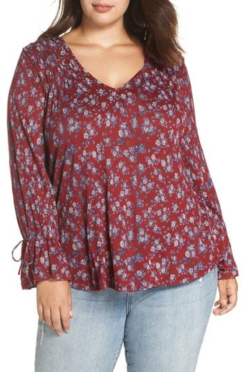 Women's Lucky Brand Tie Sleeve Blouse