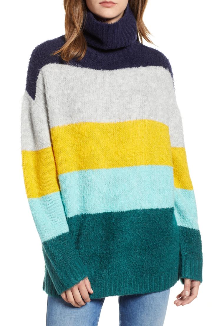Women's Chelsea28 Bold Stripe Oversize Sweater - Blue/green