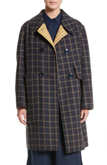 Women's Sofie D'hoore Plaid Wool Blend Car Coat Us / 40 Fr - None