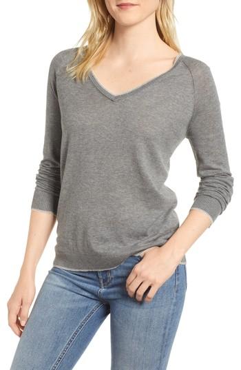 Women's Velvet By Graham & Spencer Lux Cotton Sweater - Grey