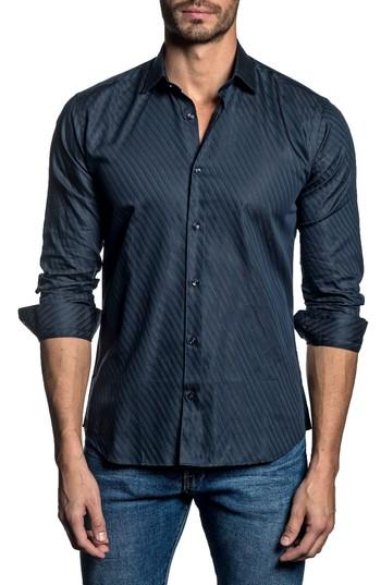 Men's Jared Lang Trim Fit Angle Stripe Sport Shirt - Blue