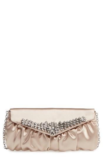 Menbur Caracas Crystal Embellished Clutch - Brown