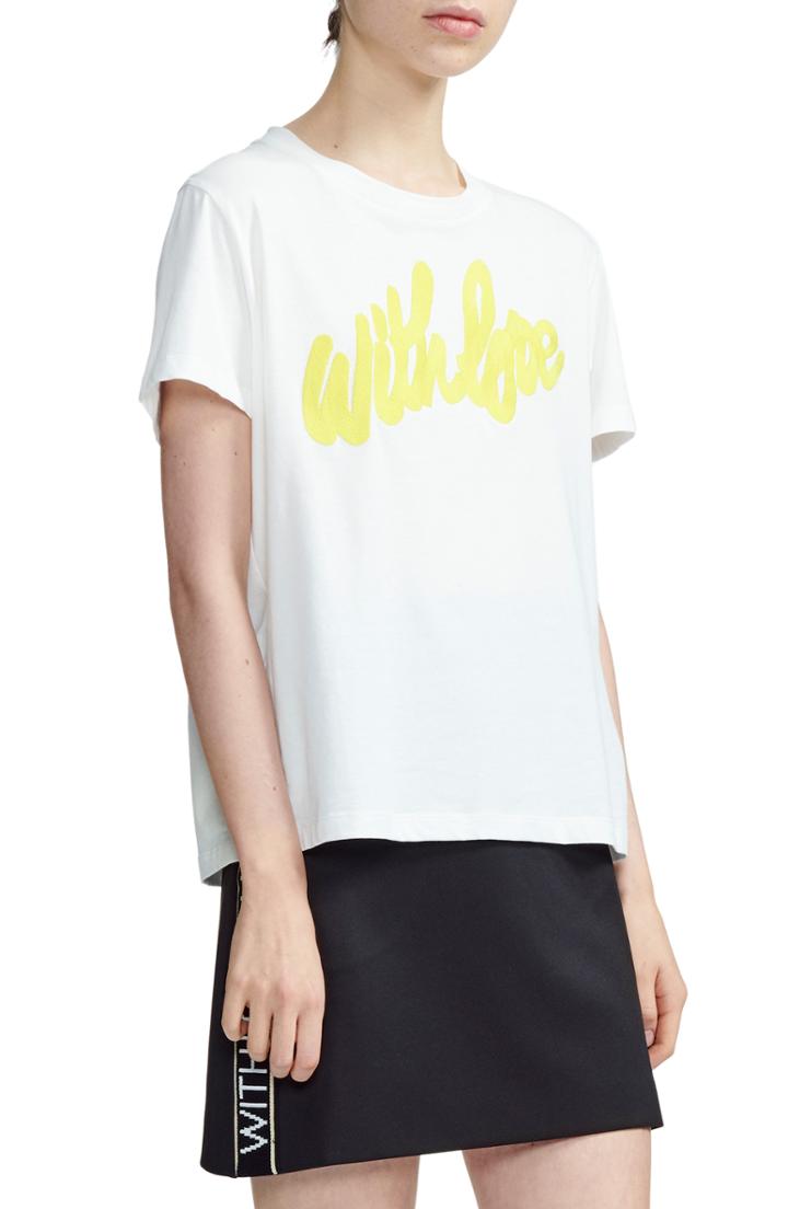 Women's Maje Tressa With Love Cotton Tee - White
