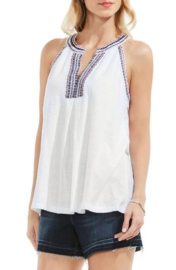Women's Two By Vince Camuto Embroidered Slub Cotton Tank