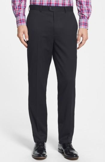 Men's Bensol Gab Trim Fit Flat Front Pants X 30 - Black