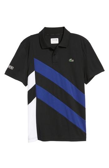 Men's Lacoste Asymmetrical Colorblocked Polo (l) - Black