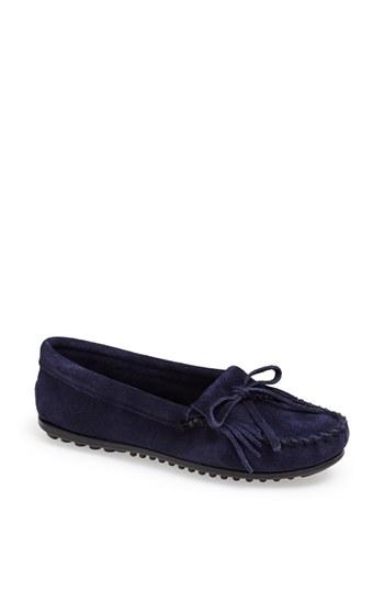 Women's Minnetonka 'kilty' Suede Moccasin M - Black