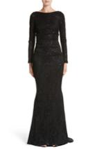 Women's Talbot Runhof Sequin Lace Mermaid Gown - Black