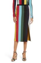 Women's Diane Von Furstenberg Metallic Stripe Knit Pencil Skirt - Black