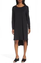Petite Women's Eileen Fisher High/low Jersey Shift Dress, Size P - Black