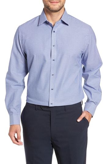 Men's Nordstrom Men's Shop Tech-smart Traditional Fit Stretch Solid Dress Shirt 34/35 - Blue