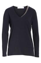 Women's Fabiana Filippi Beaded Cotton Blend Sweater Us / 38 It - Blue