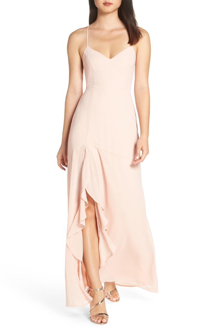 Women's Lulus Luxurious Love Lace-up Back Gown
