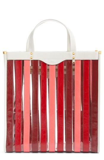 Anya Hindmarch Multi Stripe Tote - Burgundy