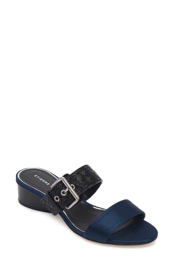 Women's Etienne Aigner Preston Buckle Strap Slide Sandal .5 M - Blue