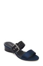 Women's Etienne Aigner Preston Buckle Strap Slide Sandal .5 M - Blue