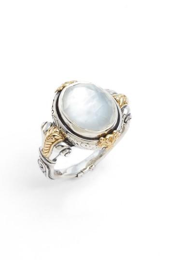 Women's Konstantino Etched Sterling Silver Doublet Ring