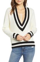 Women's Bishop + Young Varsity V-neck Sweater - Ivory