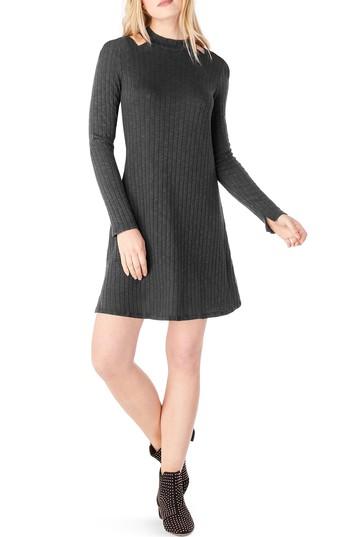 Women's Michael Stars Cold Shoulder Mock Neck Shift Dress - Grey