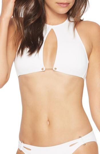 Women's Robin Piccone Ava High Neck Open Bikini Top - White
