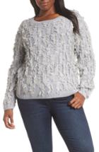 Women's Vince Camuto Fringe Sweater, Size - Grey