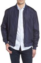 Men's Bugatchi Print Water Repellent Bomber Jacket - Blue