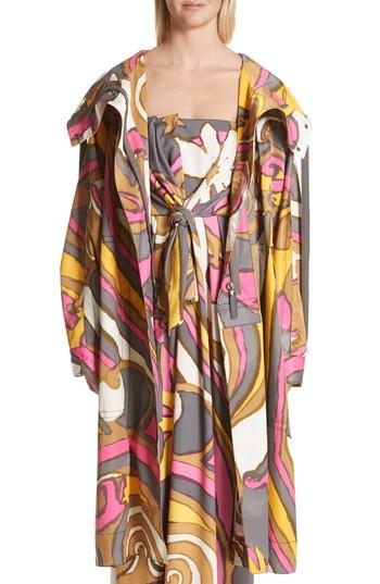 Women's Marc Jacobs Retro Print Oversize Coat, Size - Grey