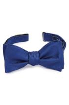 Men's The Tie Bar Herringbone Silk Bow Tie, Size - Blue