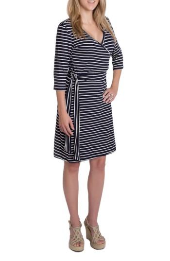 Women's Udderly Hot Mama 'whimsical' Nursing Wrap Dress (4-6 Us) - Blue