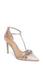 Women's Badgley Mischka Cabo Embellished Pointy Toe Pump .5 M - Metallic