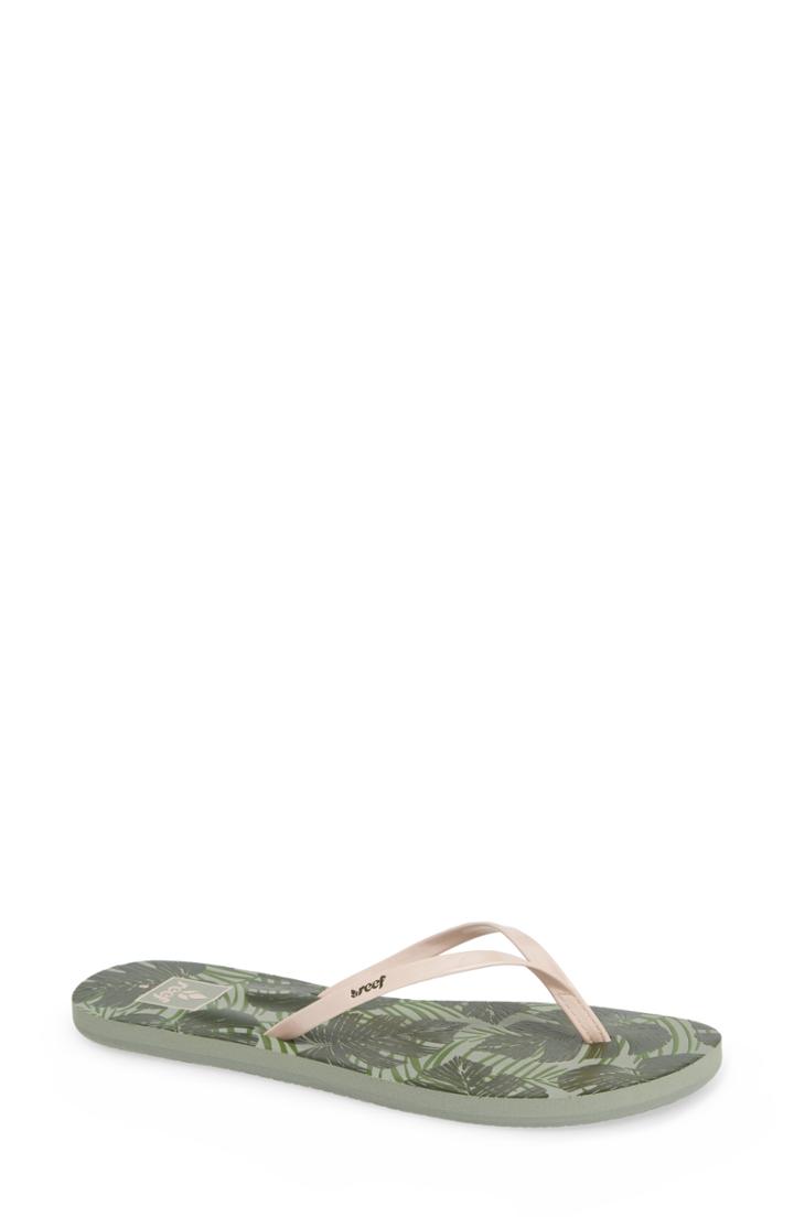 Women's Reef Bliss-full Flip Flop M - Green