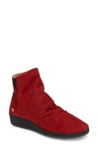 Women's Softinos By Fly London Ayo Low Wedge Bootie .5-7us / 37eu - Red