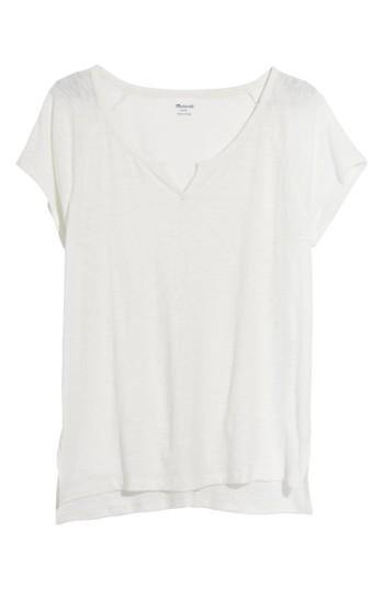 Women's Madewell Choral Split Neck Tee, Size - White