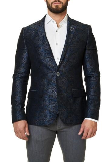 Men's Maceoo Socrate Paisley Brocade Sport Coat (m) - Blue