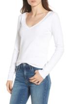 Women's Bp. Ribbed V-neck Tee - White