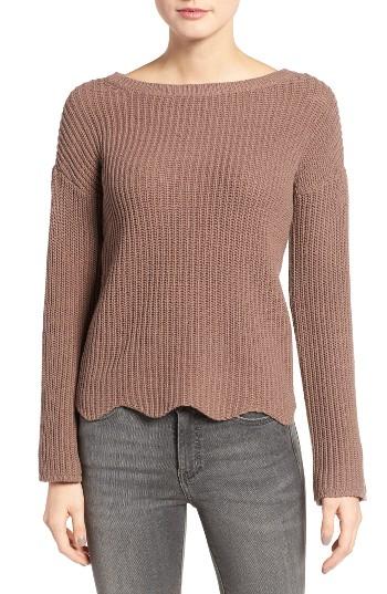 Women's Chelsea28 Scallop Hem Cotton Sweater